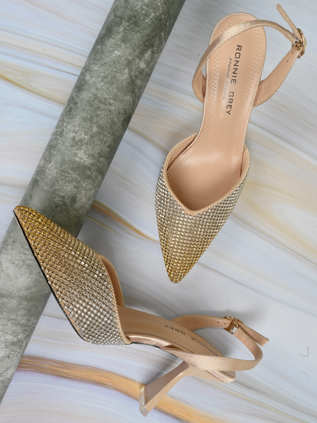 Women Gold Embellished Pumps ShoeTree