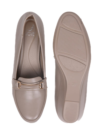 Women, Women Footwear, Taupe Loafers