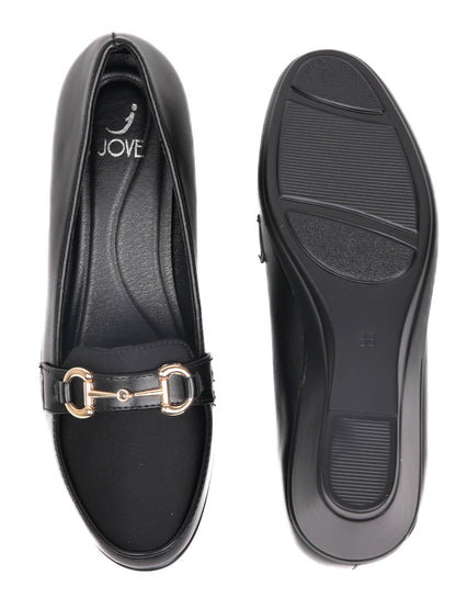 Women, Women Footwear, Black Loafers