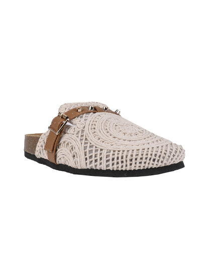 Women, Women Footwear, Beige Mules