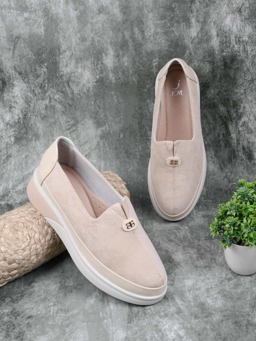 Women, Women Footwear, Beige Loafers