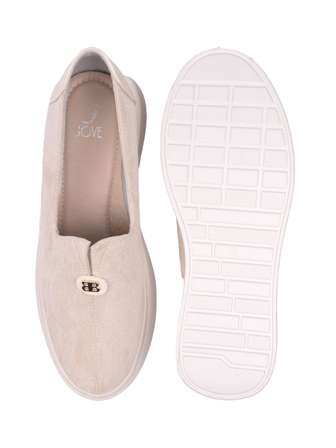 Women, Women Footwear, Beige Loafers