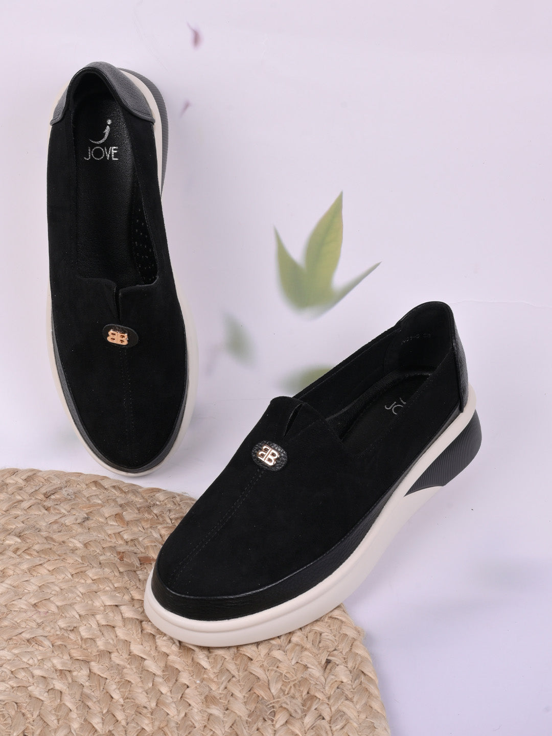 Women, Women Footwear, Black Loafers