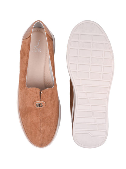 Women, Women Footwear, Brown Loafers