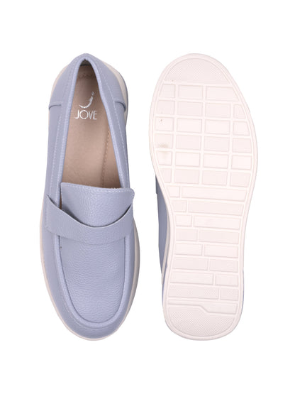 Women, Women Footwear, Blue Loafers