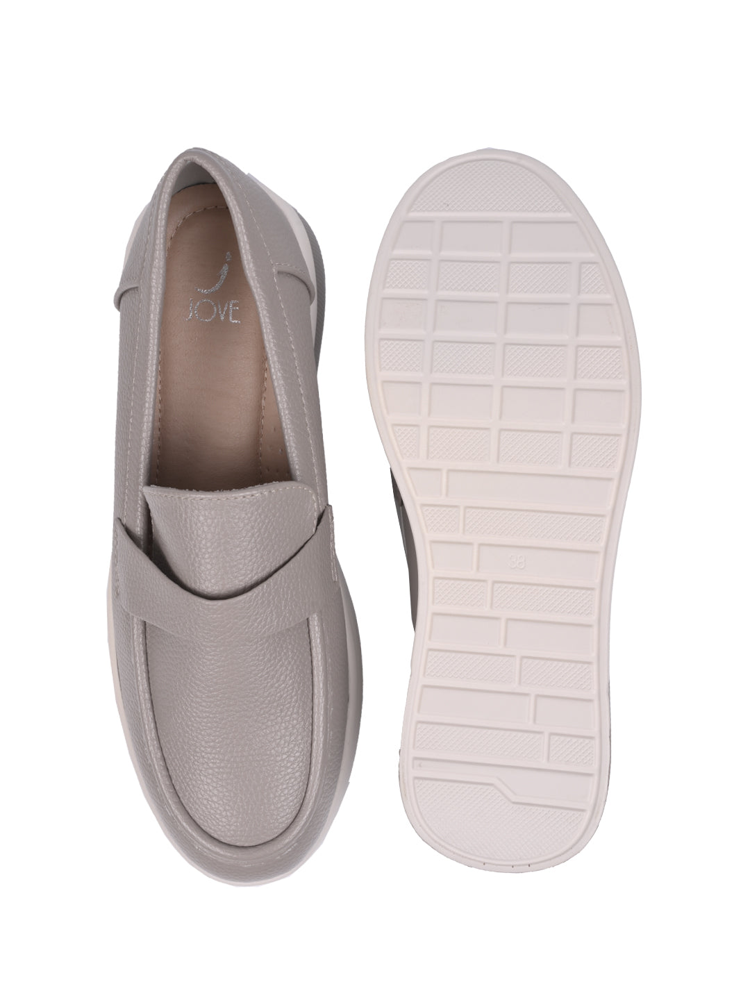 Women, Women Footwear, Grey Loafers