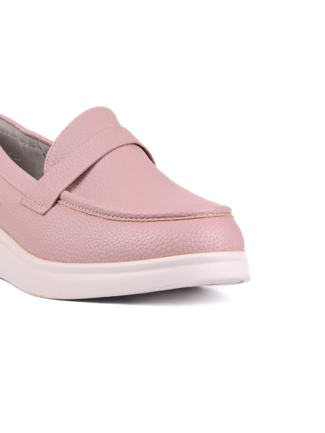 Women Nude Textured Loafers