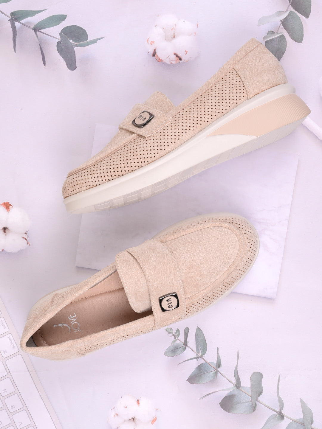 Women, Women Footwear, Beige Loafers