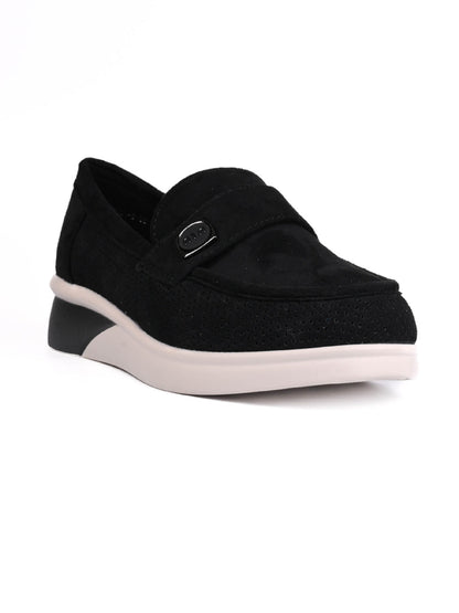 Women, Women Footwear, Black Loafers