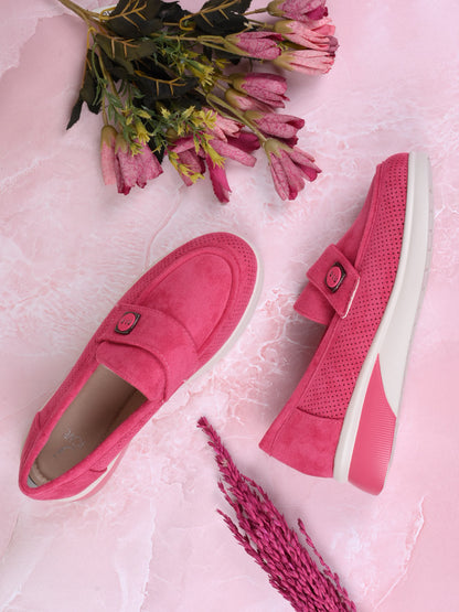 Women, Women Footwear, Fuchsia Loafers