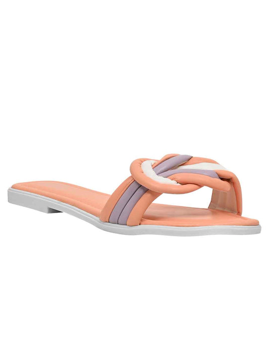 Footwear, Women Footwear, Peach Open Toe Flats