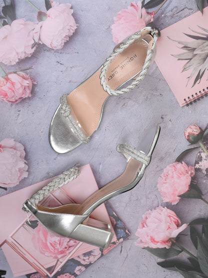 Women, Women Footwear, Silver Sandals