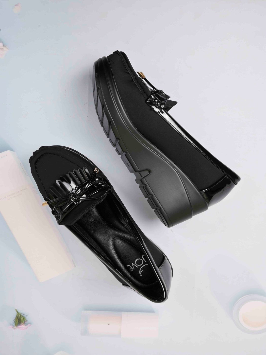 Women, Women Footwear, Black Loafers