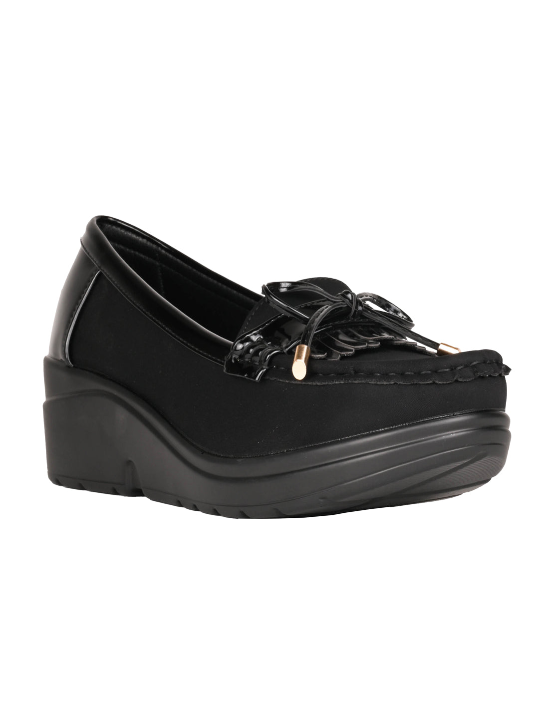 Women, Women Footwear, Black Loafers