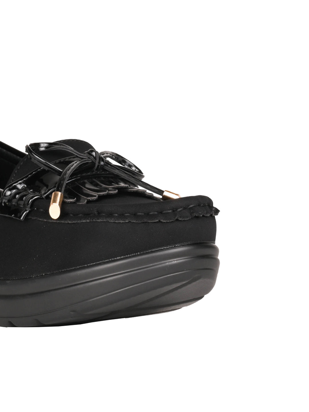 Women, Women Footwear, Black Loafers