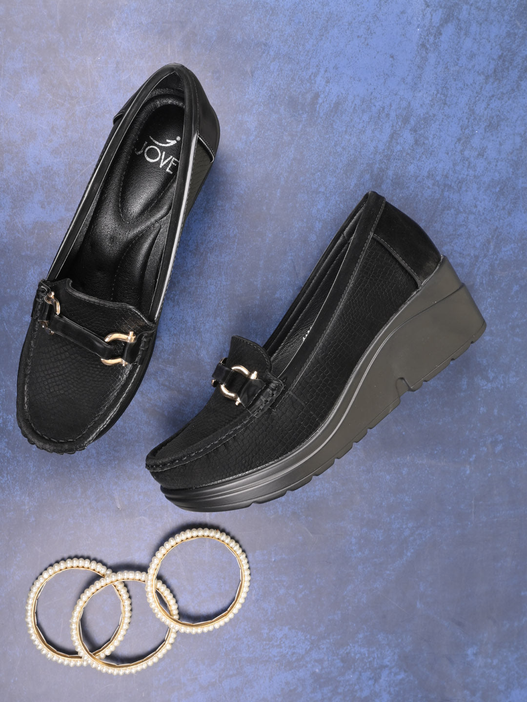 Women, Women Footwear, Black Loafers