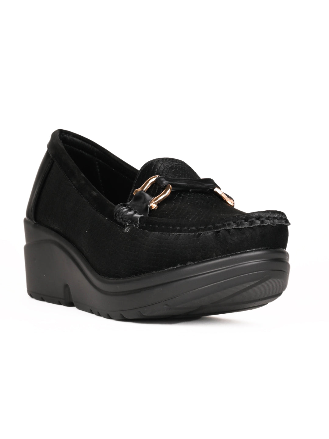 Women, Women Footwear, Black Loafers