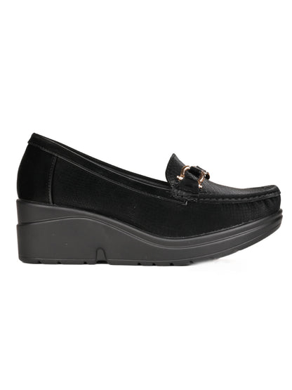 Women, Women Footwear, Black Loafers