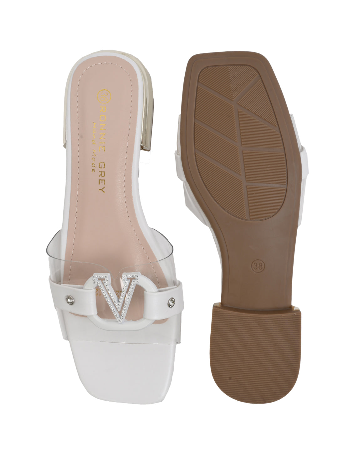 Women, Women Footwear, White Open Toe Flats