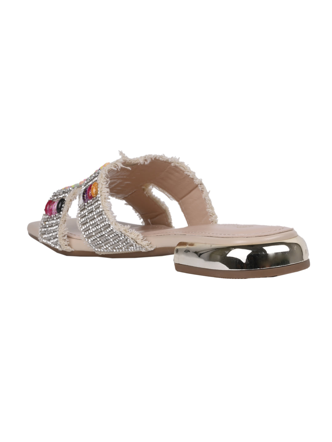 Women, Women Footwear, Beige Open Toe Flats