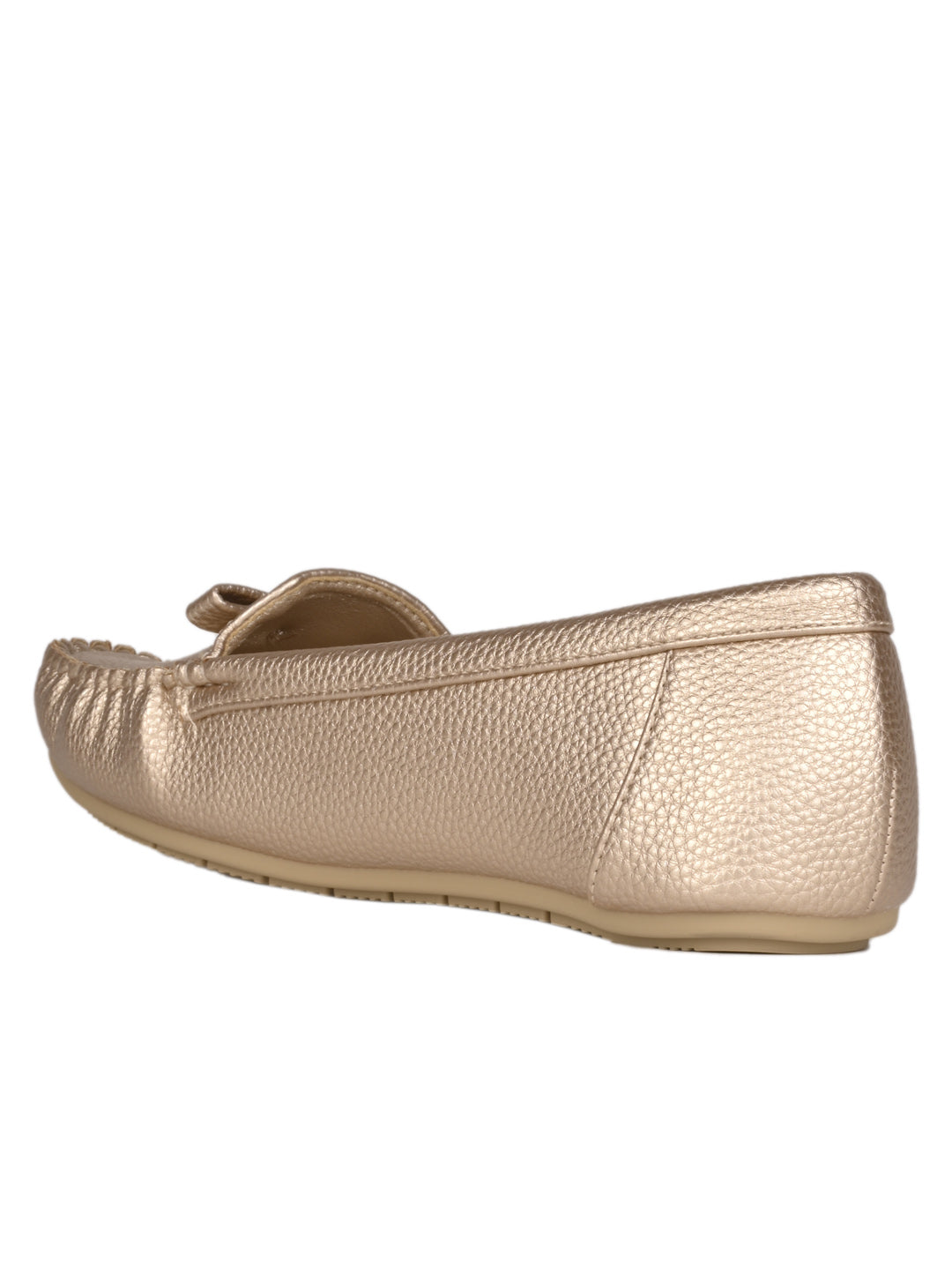 Women, Women Footwear, Gold Loafers