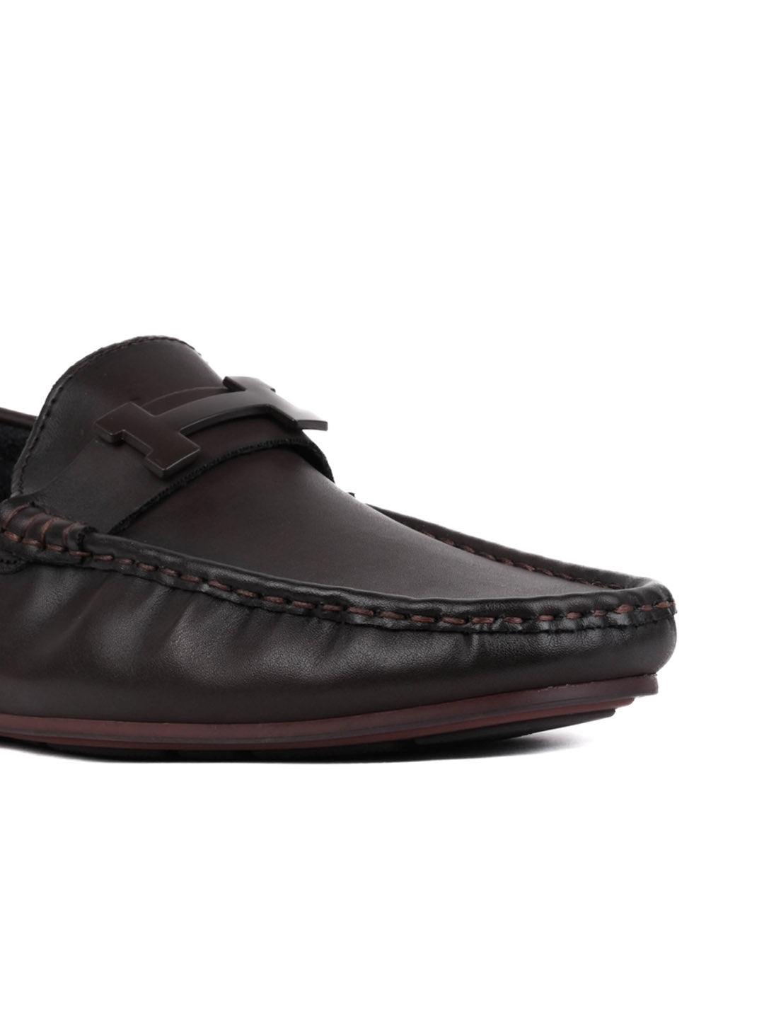 Men Coffee Solid Driving Shoes