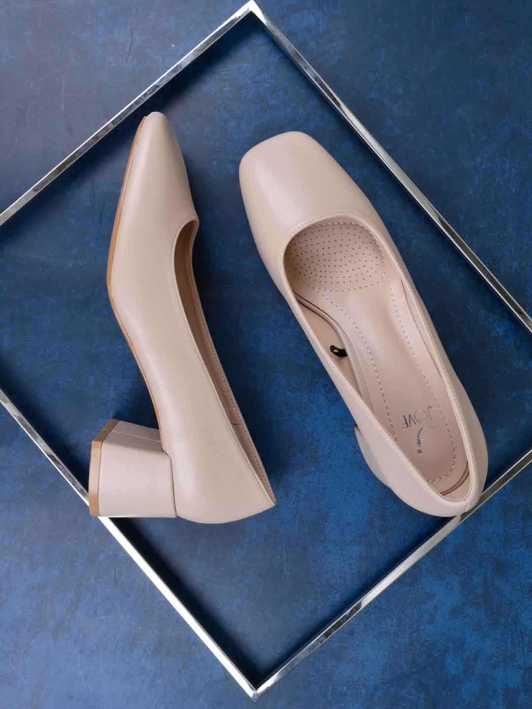 Women, Women Footwear, Beige Pumps