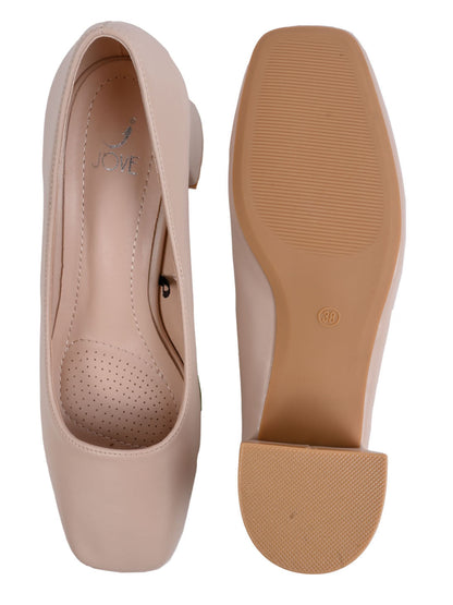 Women, Women Footwear, Beige Pumps