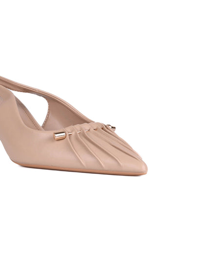 Women Beige Solid Pumps