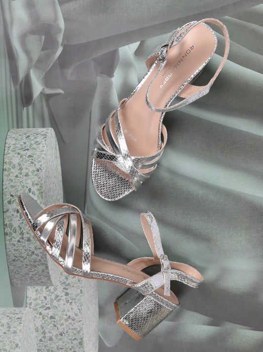 Women, Women Footwear, Silver Sandals