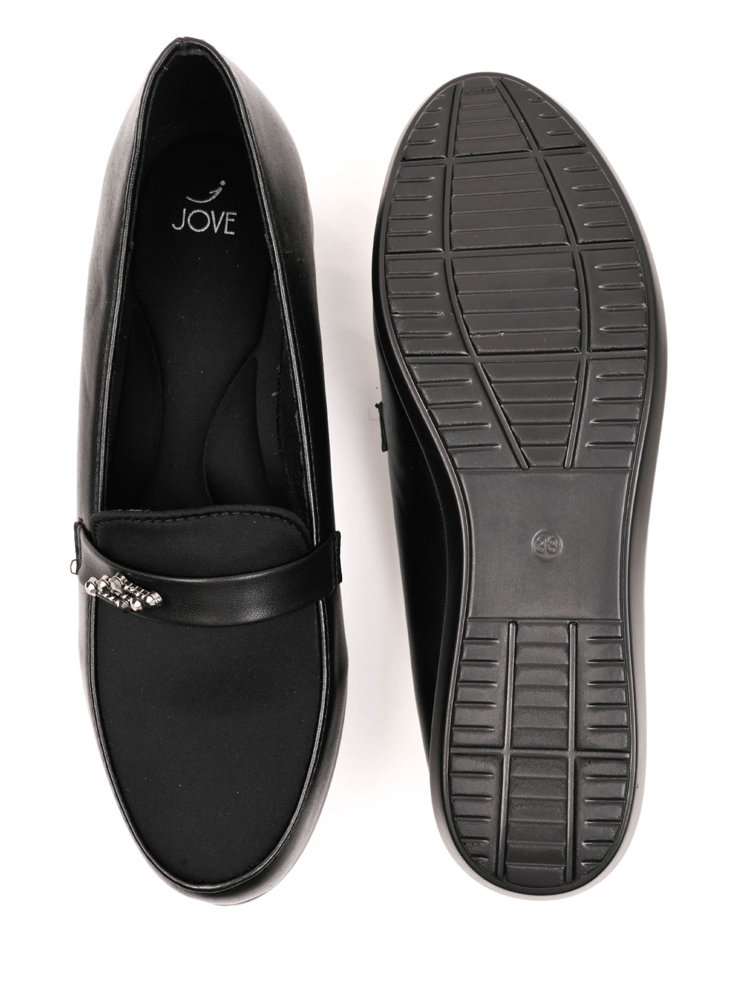 Women, Women Footwear, Black Loafers