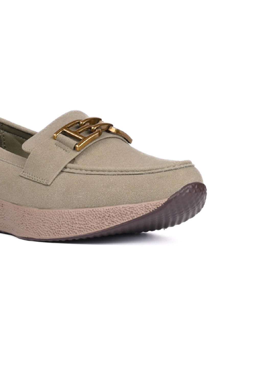 Women Olive Solid Loafers