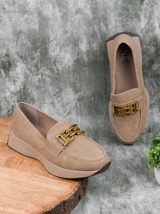 Women, Women Footwear, Khaki Loafers