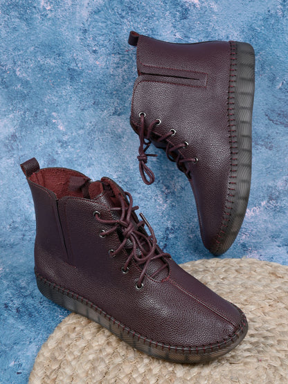 Women, Women Footwear, Maroon Boots