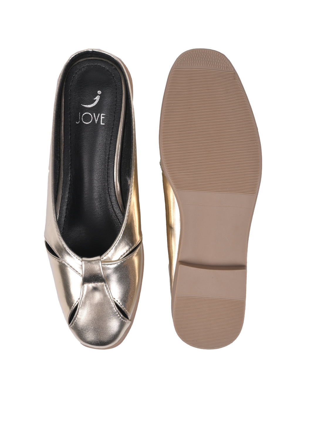 Women, Women Footwear, Gold Mules