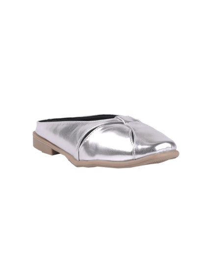 Women, Women Footwear, Silver Mules