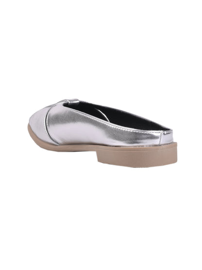 Women, Women Footwear, Silver Mules