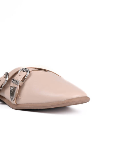 Women Nude Solid Mules