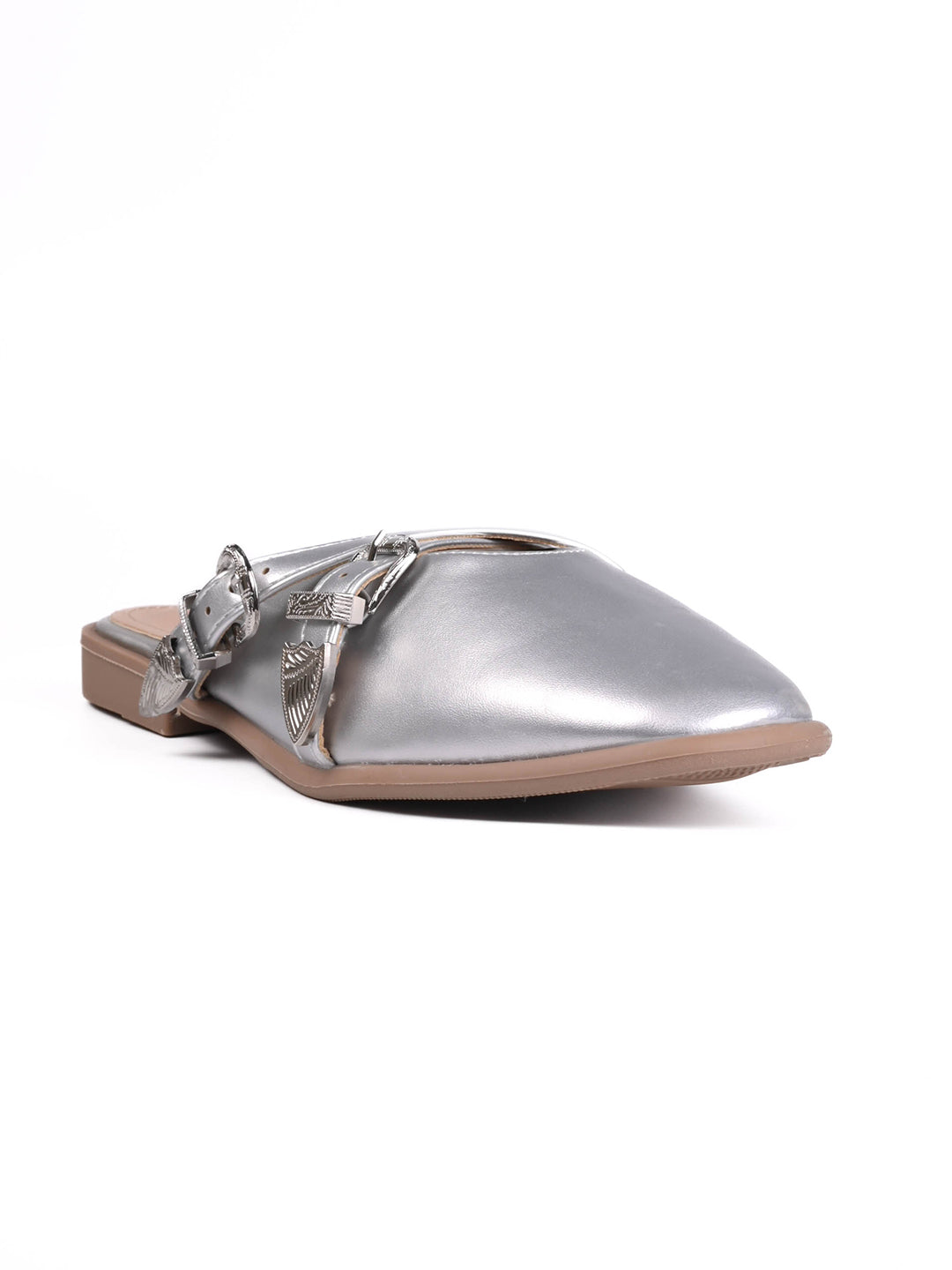 Women, Women Footwear, Silver Mules