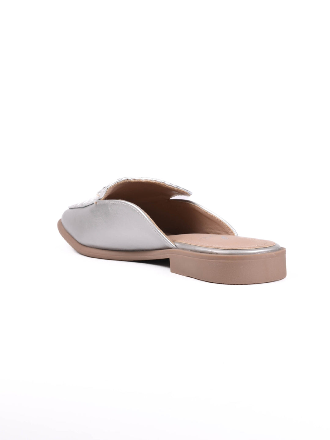 Women, Women Footwear, Silver Mules