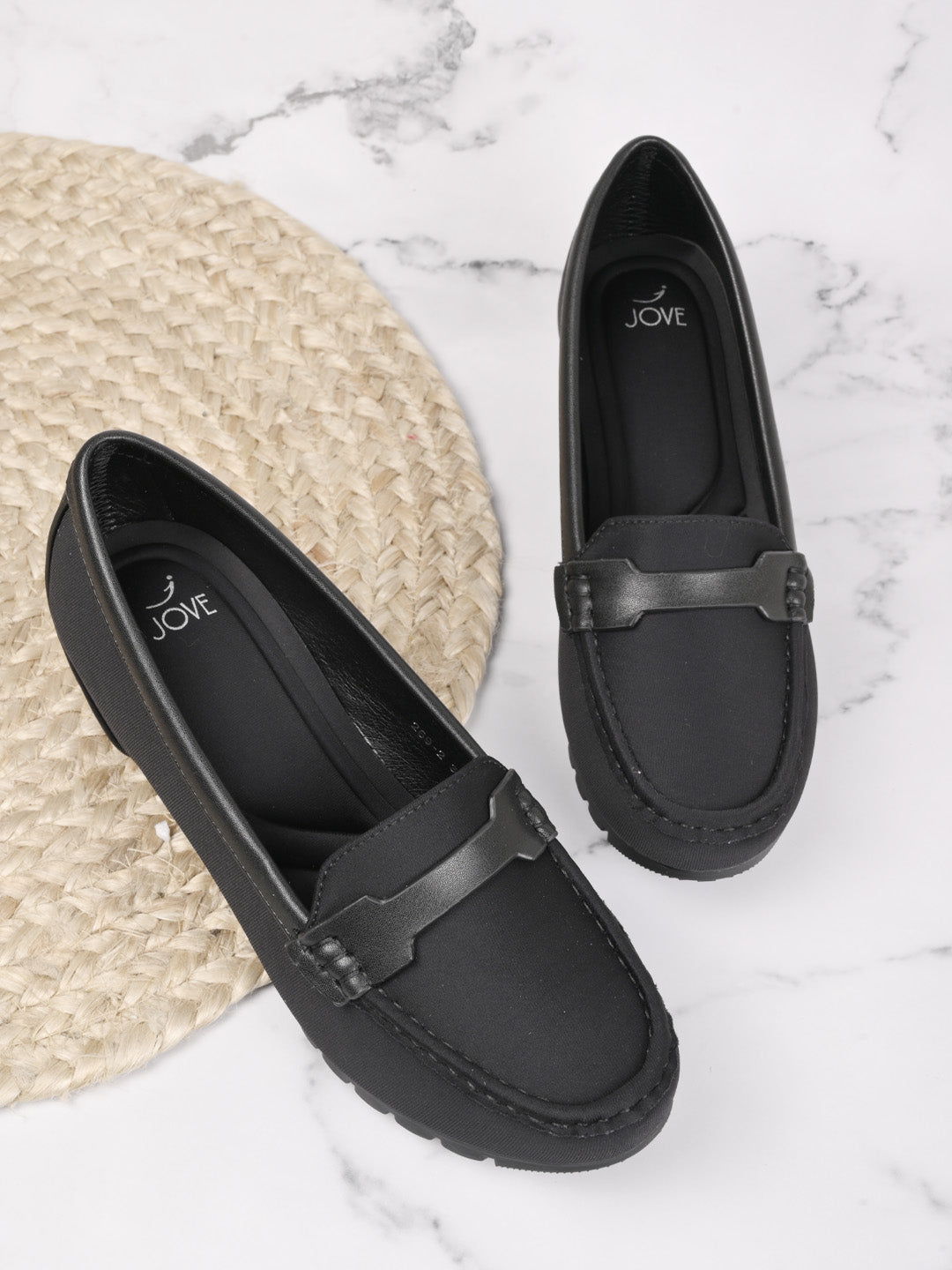 Women, Women Footwear, Black Loafers