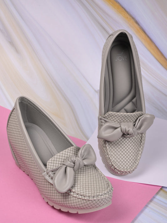 Women, Women Footwear, Grey Loafers