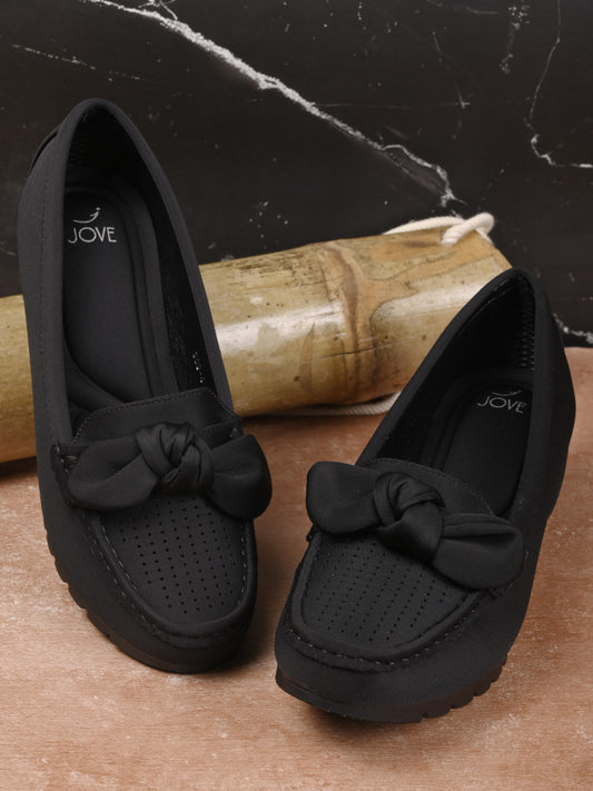 Women, Women Footwear, Black Loafers