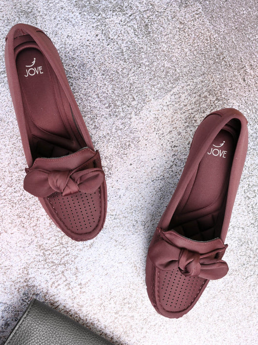 Women, Women Footwear, Maroon Loafers