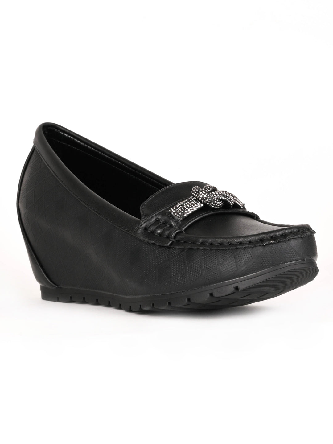 Women, Women Footwear, Black Loafers