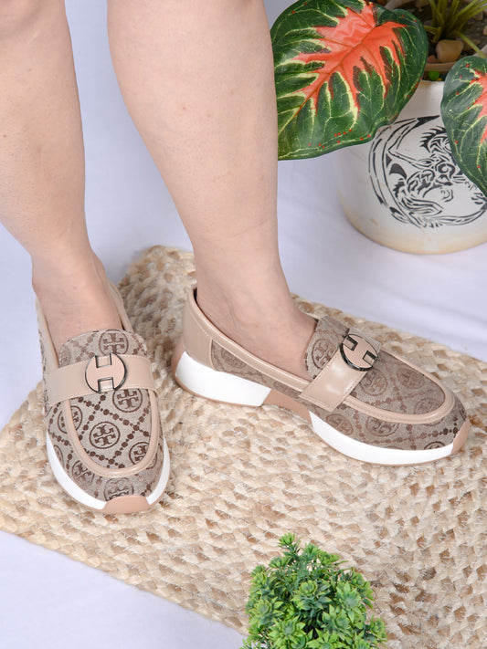 Women, Women Footwear, Beige Loafers