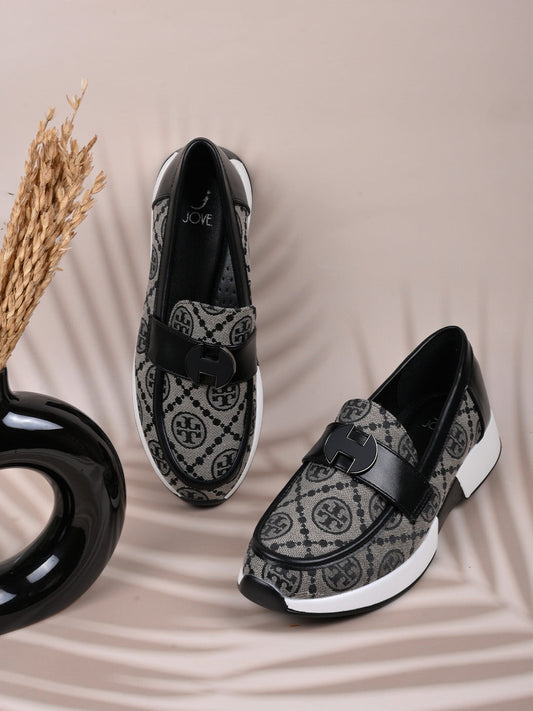 Women, Women Footwear, Black Loafers