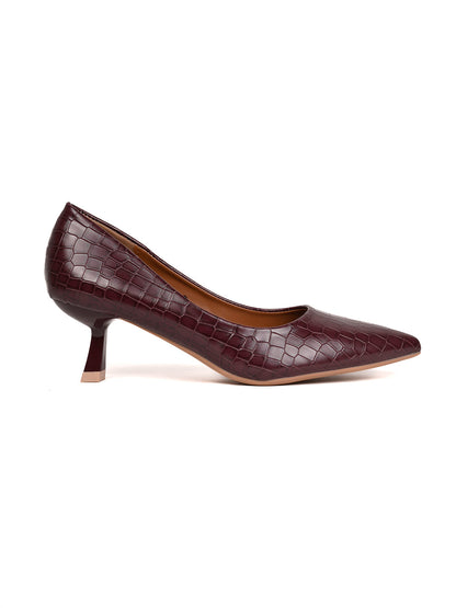 Women, Women Footwear, Maroon Pumps