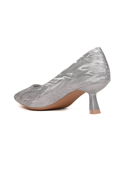 Women, Women Footwear, Silver Pumps