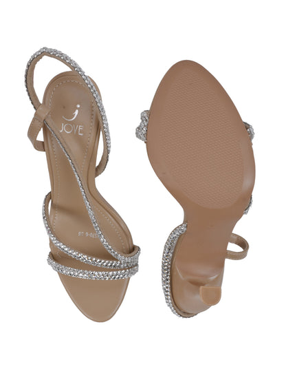 Women, Women Footwear, Beige Sandals